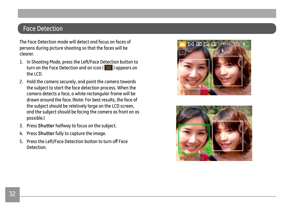 Face detection | Kodak FUN SAVER FD3 User Manual | Page 36 / 79
