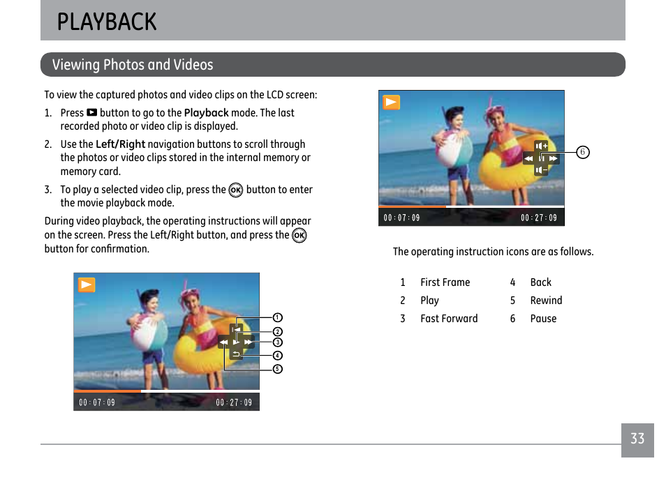 Playback | Kodak FUN SAVER FD3 User Manual | Page 37 / 79