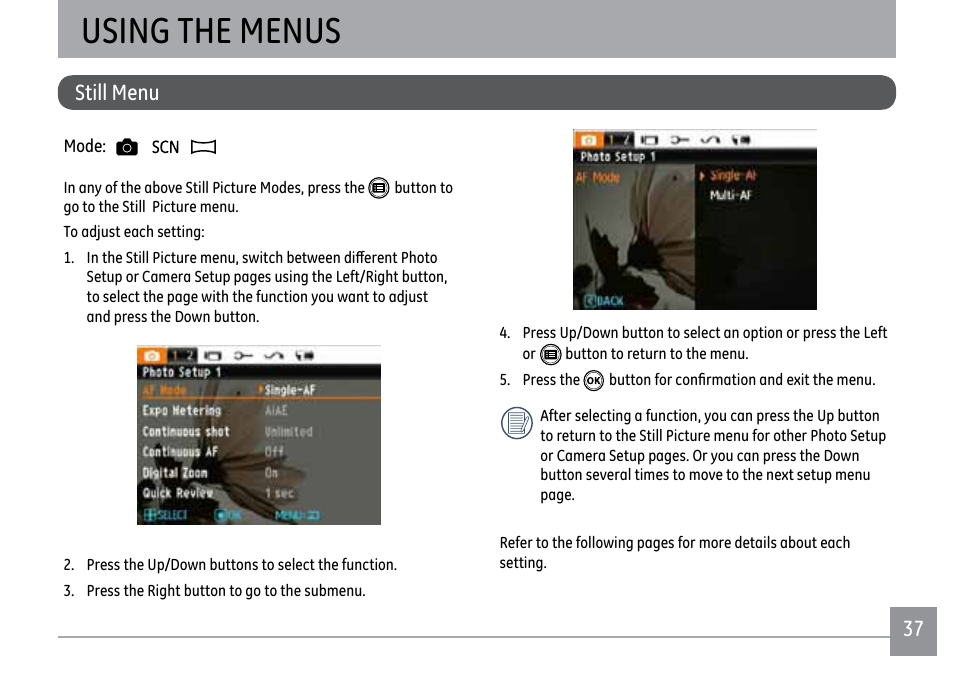 Using the menus | Kodak FUN SAVER FD3 User Manual | Page 41 / 79