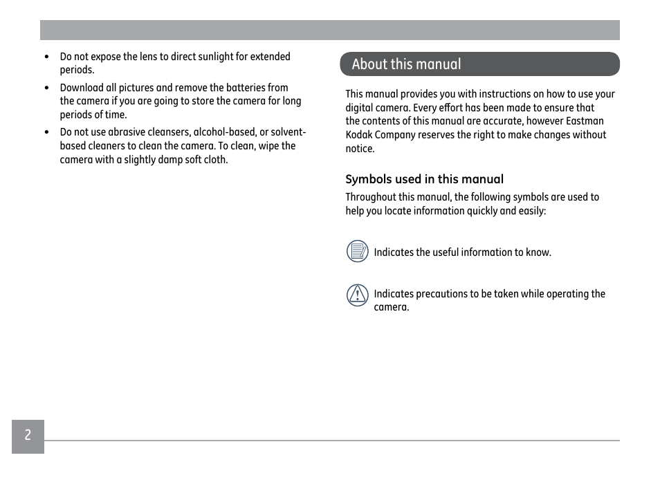 About this manual | Kodak FUN SAVER FD3 User Manual | Page 6 / 79