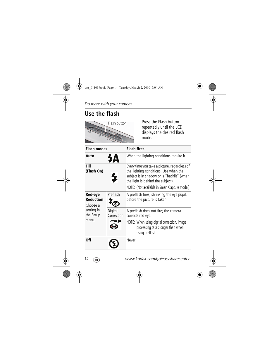 Use the flash | Kodak M550 User Manual | Page 14 / 29