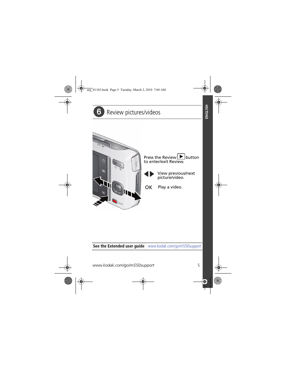 Review pictures/videos | Kodak M550 User Manual | Page 5 / 29