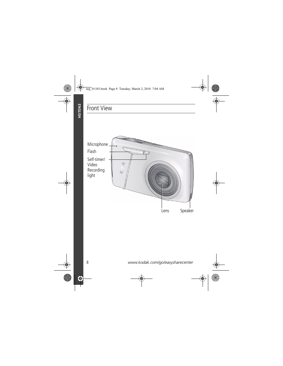 Front view | Kodak M550 User Manual | Page 8 / 29