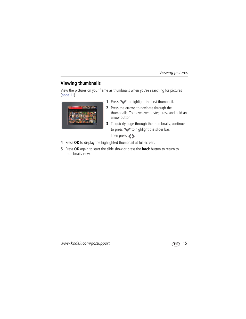 Viewing thumbnails | Kodak P87 User Manual | Page 21 / 47