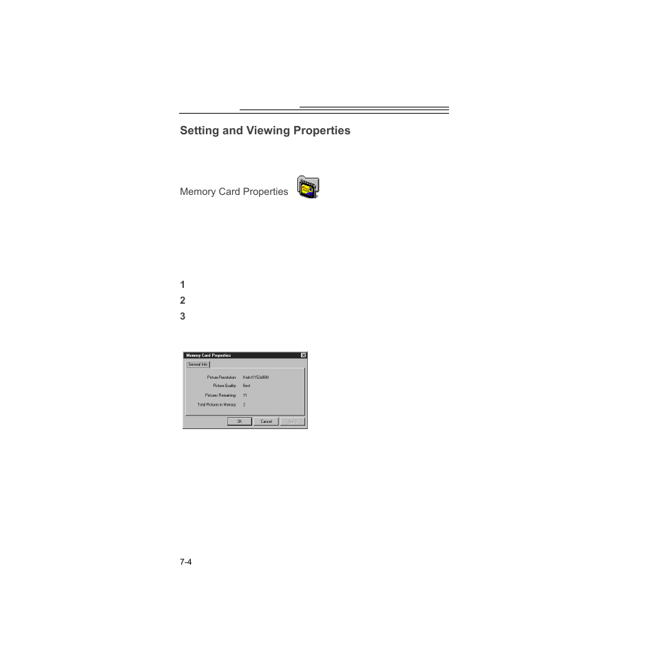 Setting and viewing properties, Memory card properties, Setting and viewing properties -4 | Memory card properties -4, Customer support | Kodak DC210 Plus User Manual | Page 54 / 91