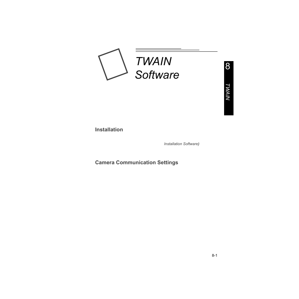 Twain software, Installation, Camera communication settings | Kodak DC210 Plus User Manual | Page 61 / 91