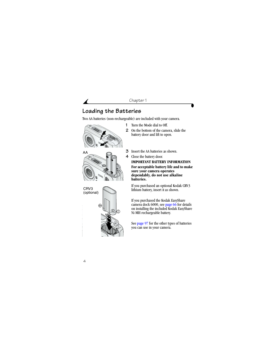 Loading the batteries | Kodak CX6330 User Manual | Page 16 / 120