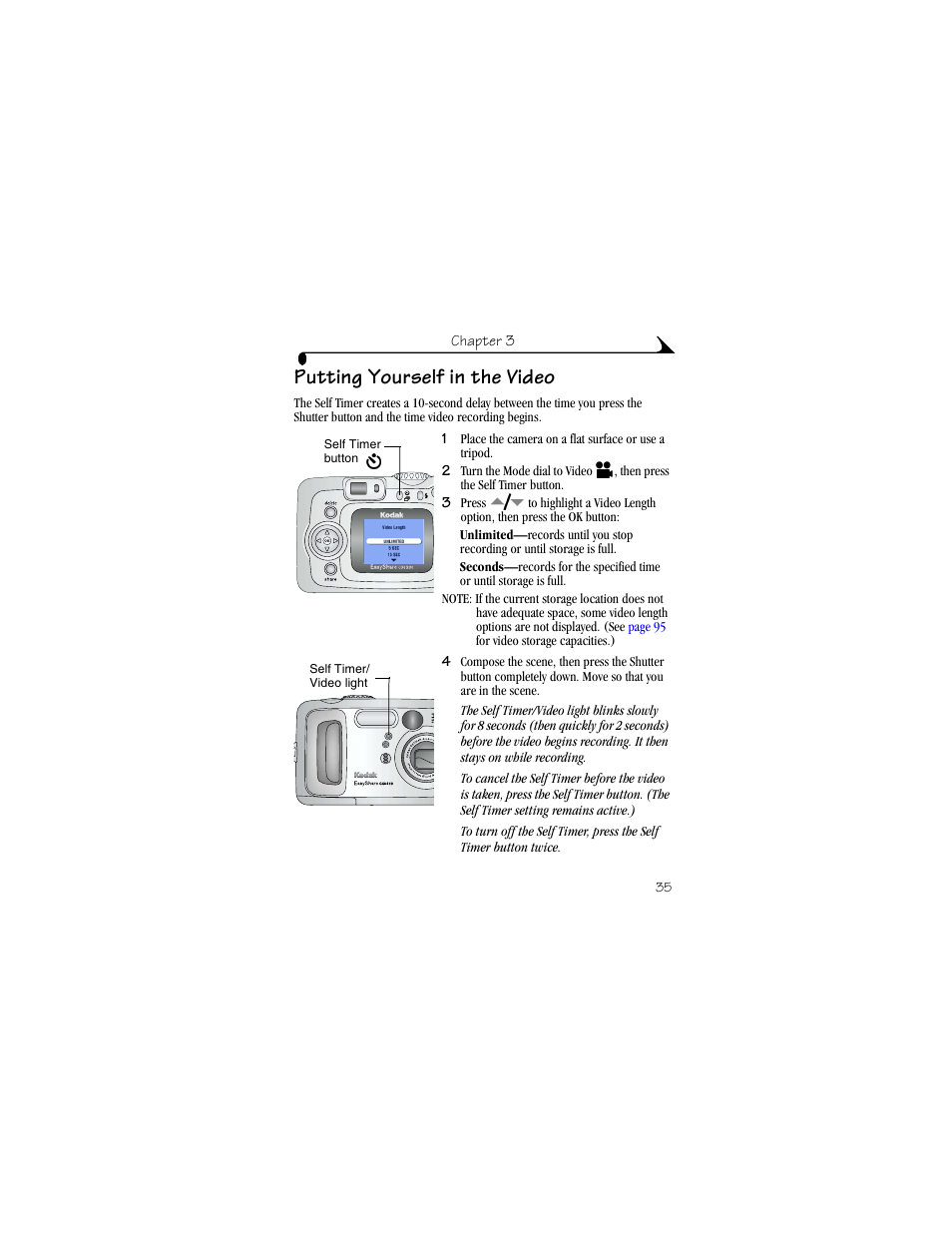 Putting yourself in the video | Kodak CX6330 User Manual | Page 47 / 120