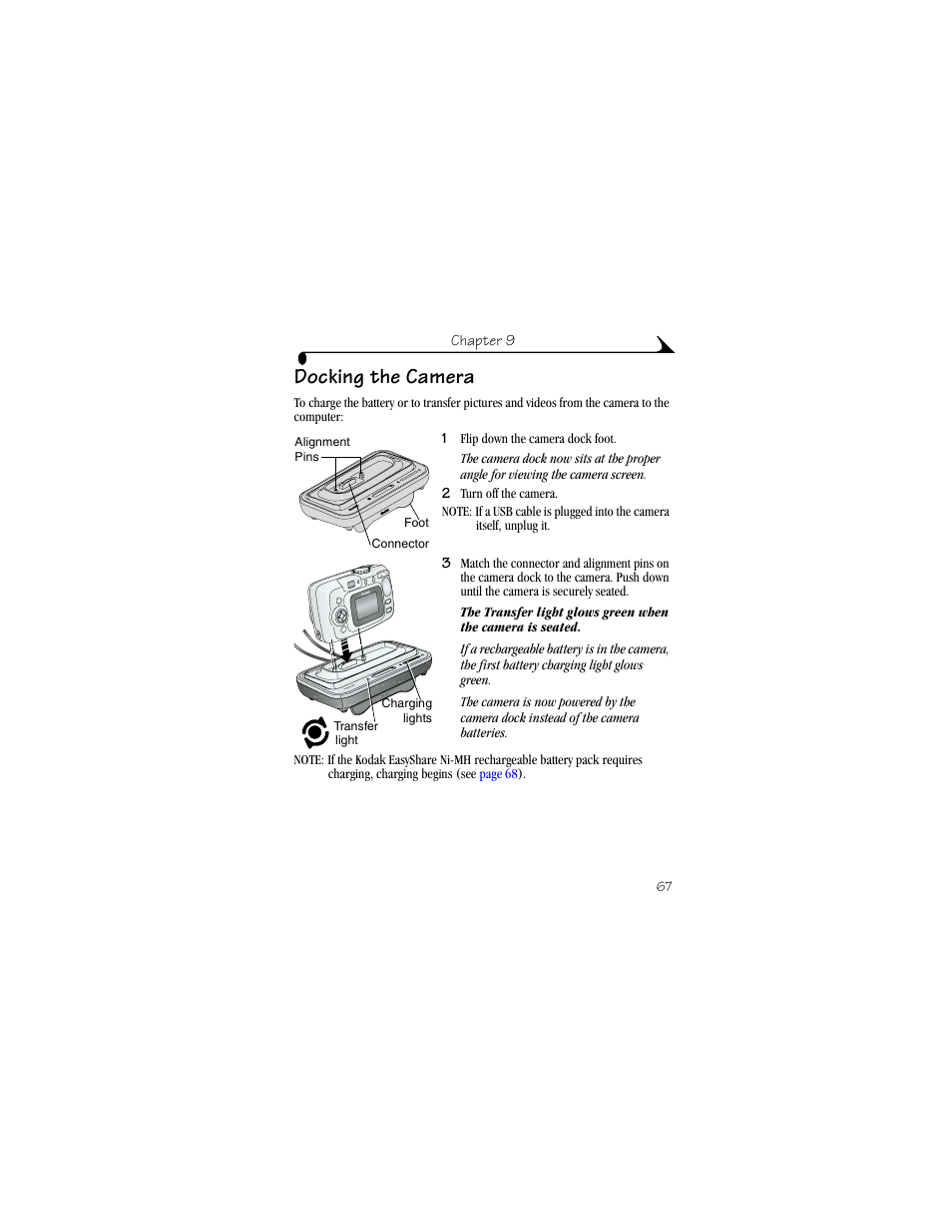 Docking the camera | Kodak CX6330 User Manual | Page 79 / 120