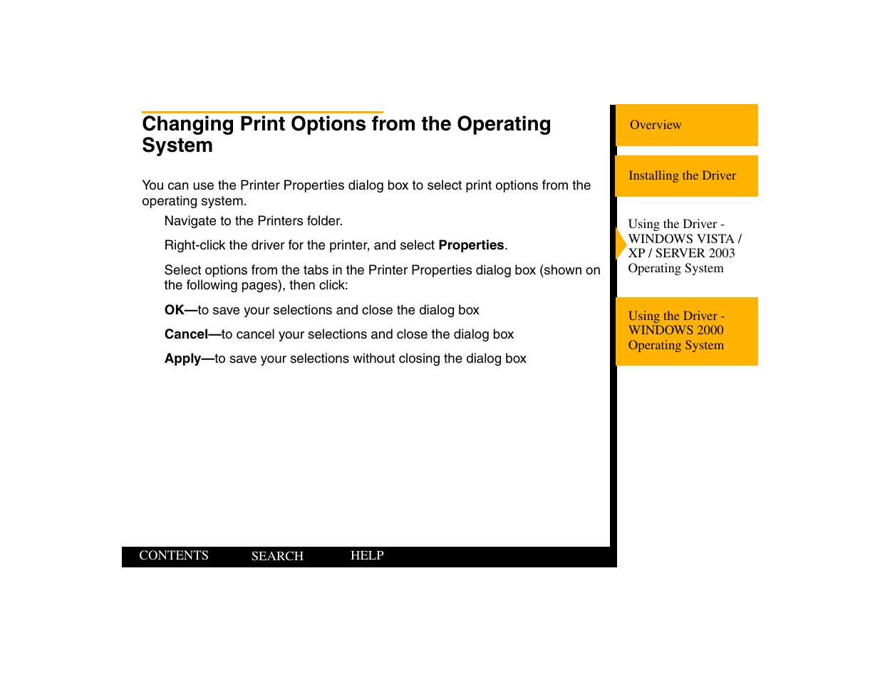 Changing print options from the operating system | Kodak 805 User Manual | Page 21 / 35