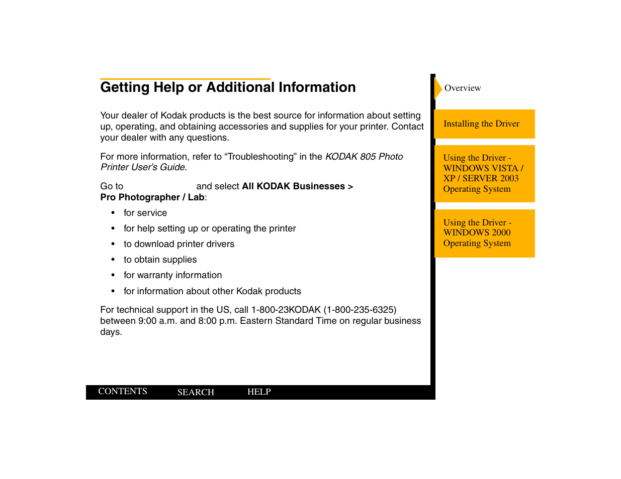 Getting help or additional information | Kodak 805 User Manual | Page 8 / 35