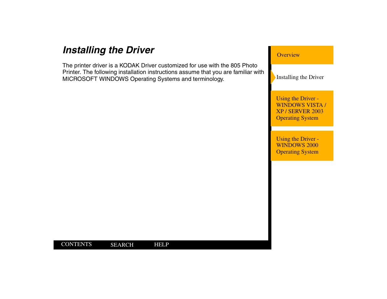 Installing the driver | Kodak 805 User Manual | Page 9 / 35