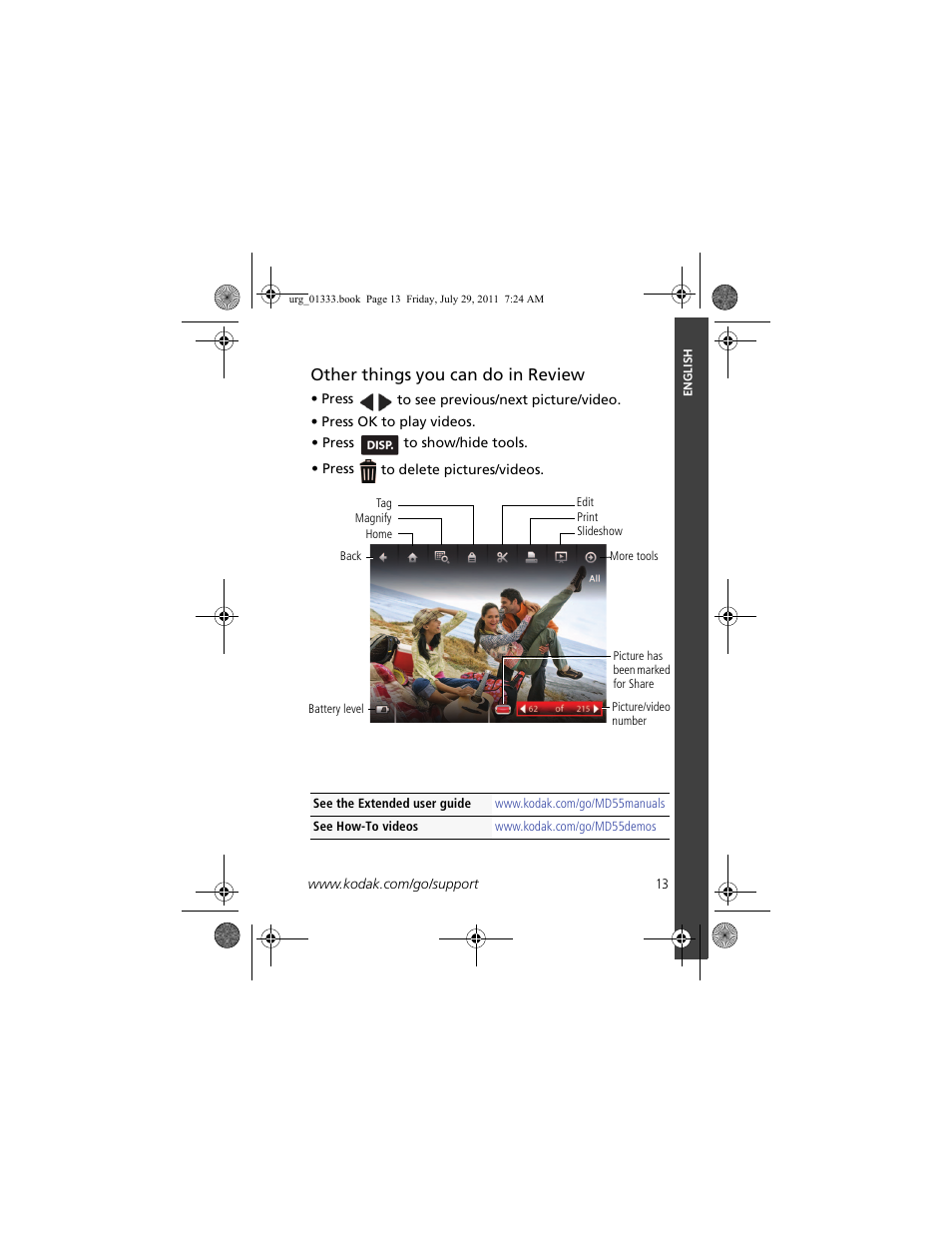 Other things you can do in review | Kodak MD55 User Manual | Page 13 / 26