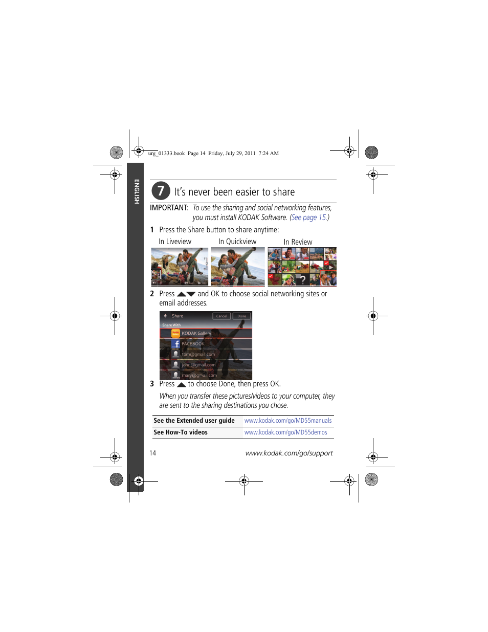 It’s never been easier to share | Kodak MD55 User Manual | Page 14 / 26