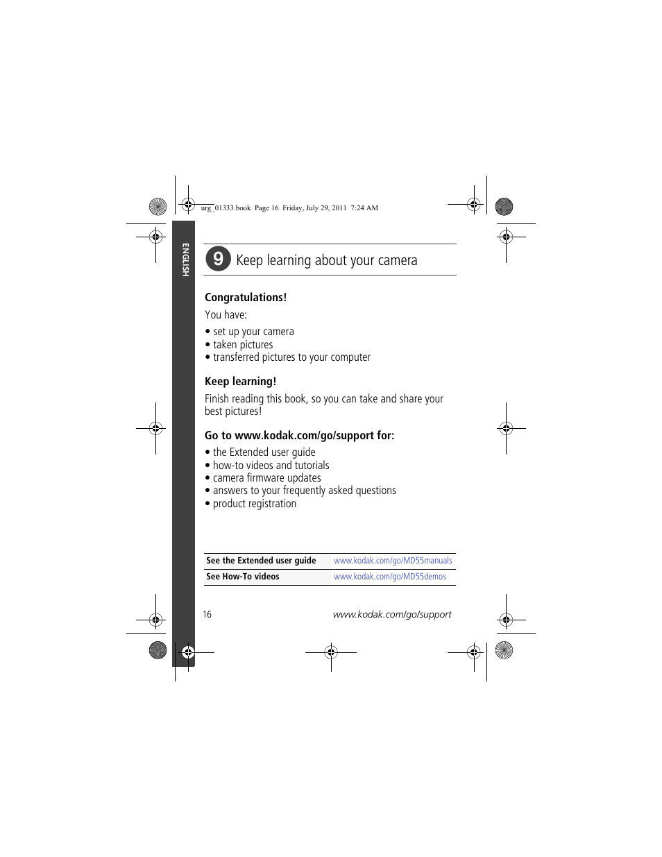 Keep learning about your camera | Kodak MD55 User Manual | Page 16 / 26