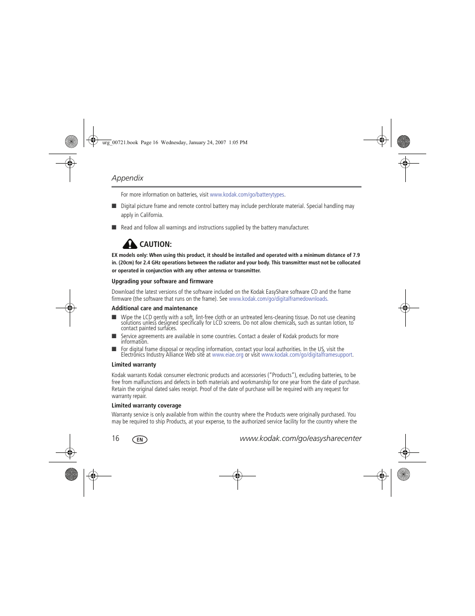 Kodak EX1011 User Manual | Page 16 / 19