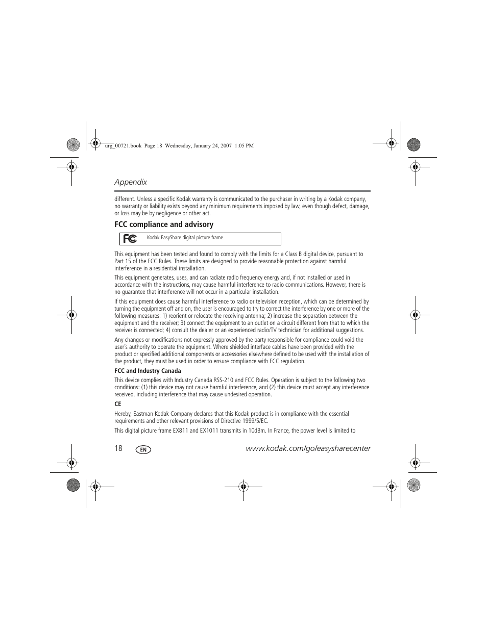 Kodak EX1011 User Manual | Page 18 / 19