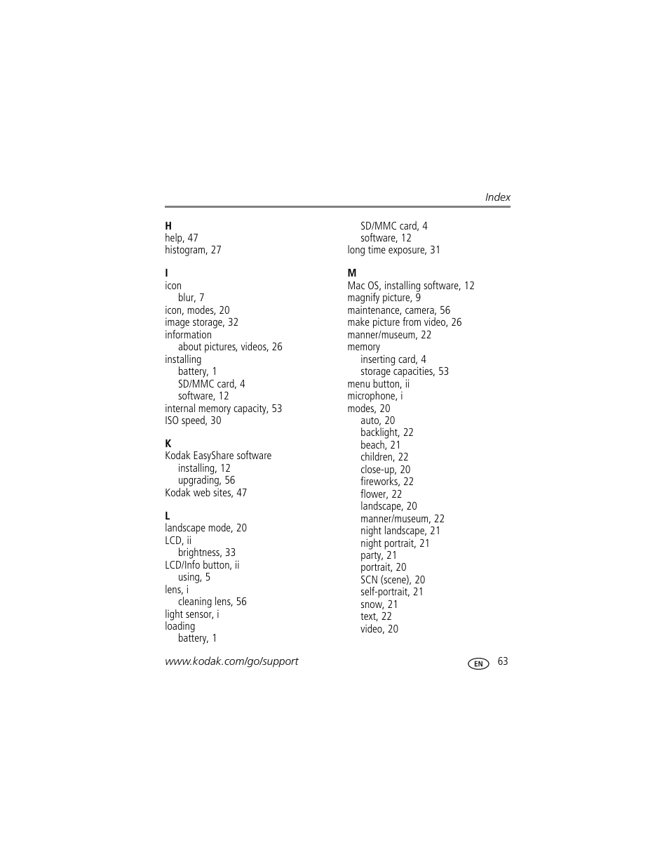 Kodak V550 User Manual | Page 69 / 72