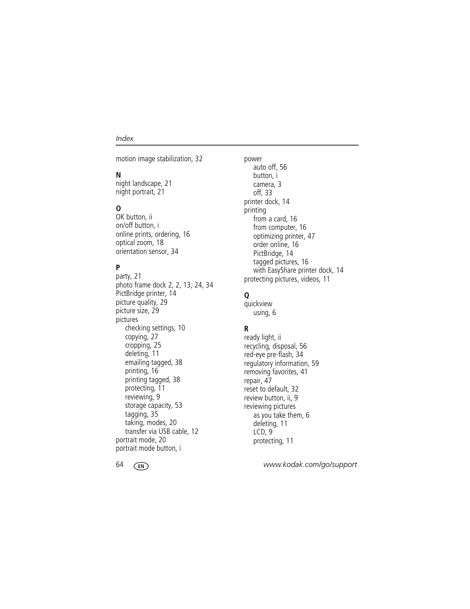 Kodak V550 User Manual | Page 70 / 72