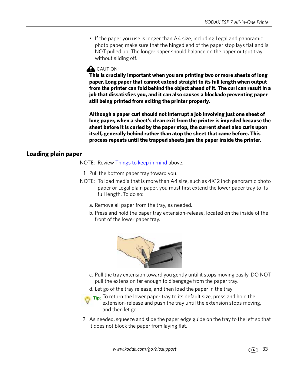 Loading plain paper | Kodak ESP 7 User Manual | Page 41 / 120