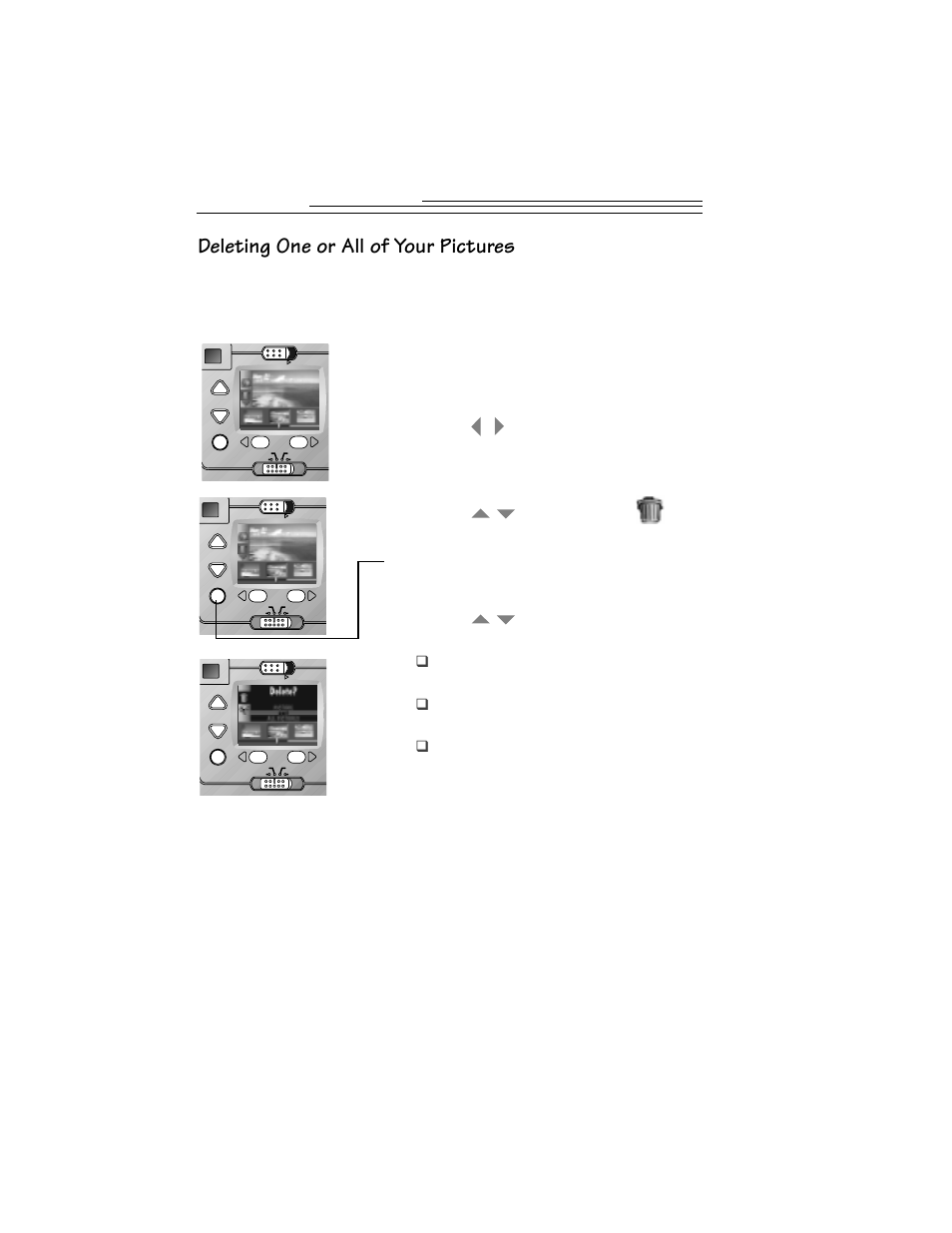 Deleting one or all of your pictures | Kodak DC215 User Manual | Page 40 / 78