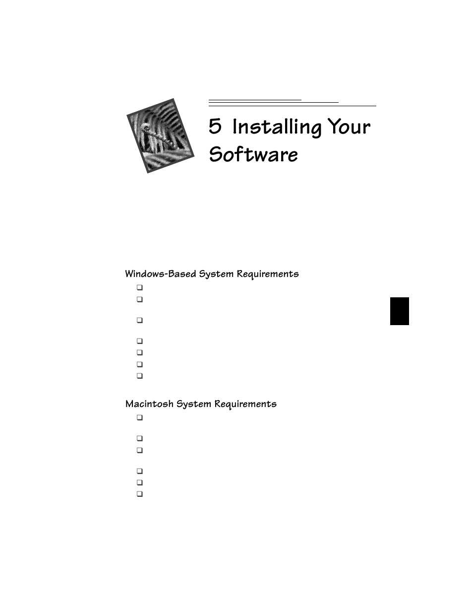 5 installing your software, Windows-based system requirements, Macintosh system requirements | Kodak DC215 User Manual | Page 43 / 78