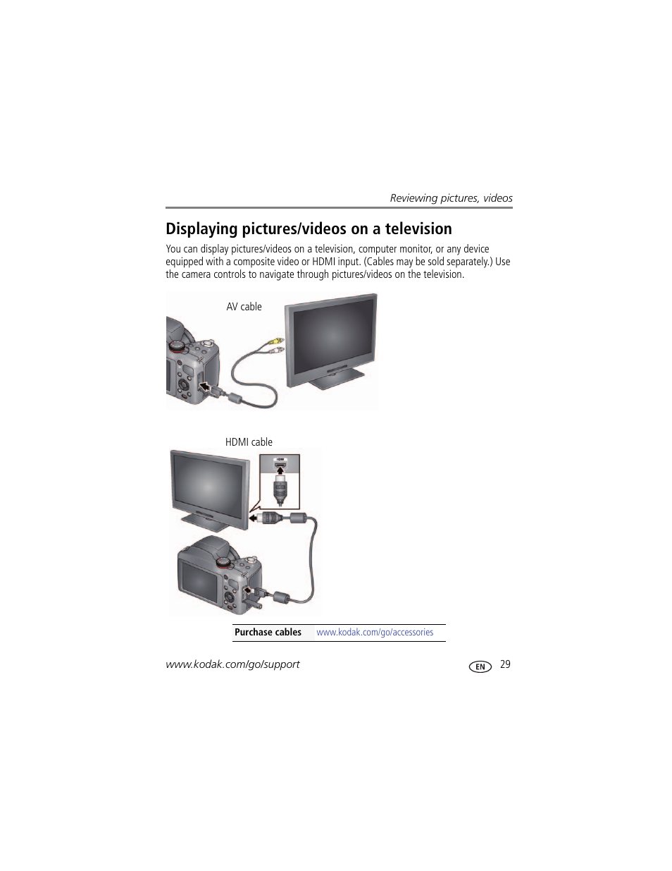 Displaying pictures/videos on a television | Kodak Z5120 User Manual | Page 37 / 80