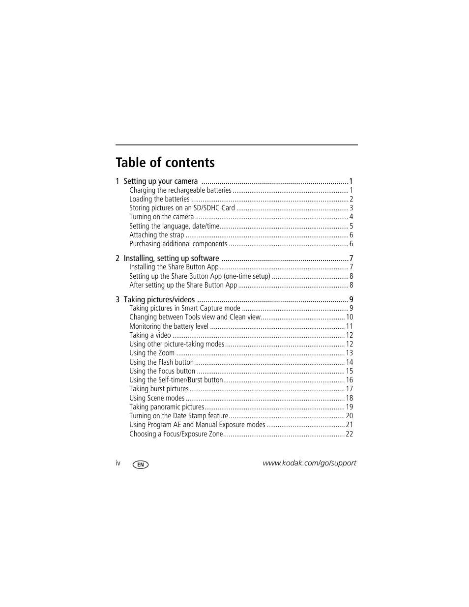 Kodak Z5120 User Manual | Page 6 / 80