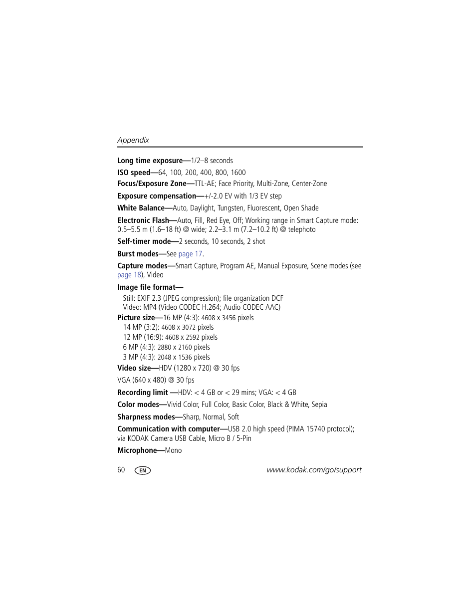 Kodak Z5120 User Manual | Page 68 / 80