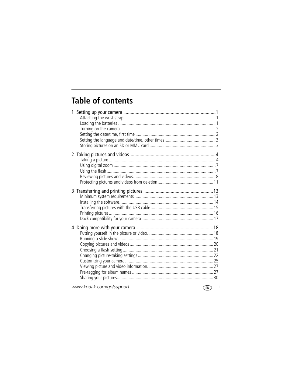 Kodak C300 User Manual | Page 5 / 68