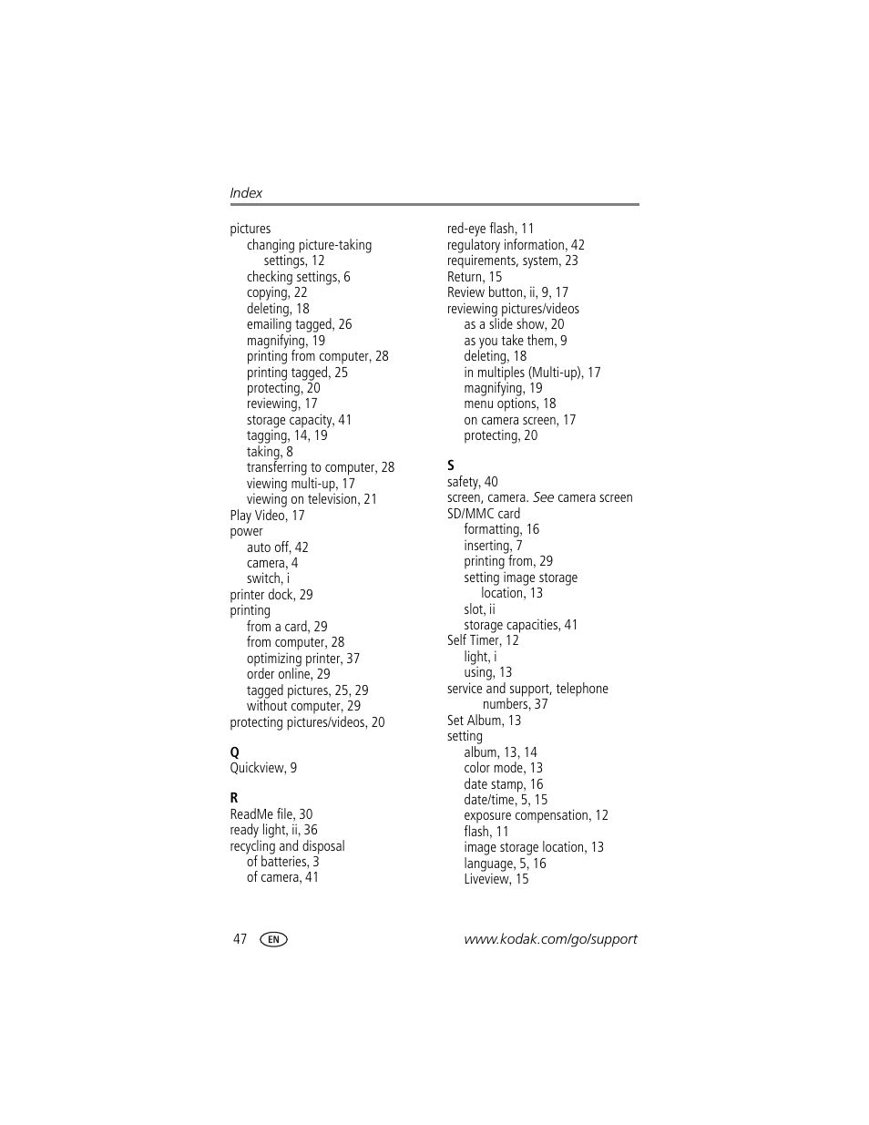 Kodak CX7310 User Manual | Page 54 / 56