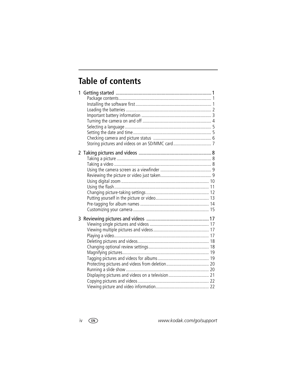 Kodak CX7310 User Manual | Page 6 / 56