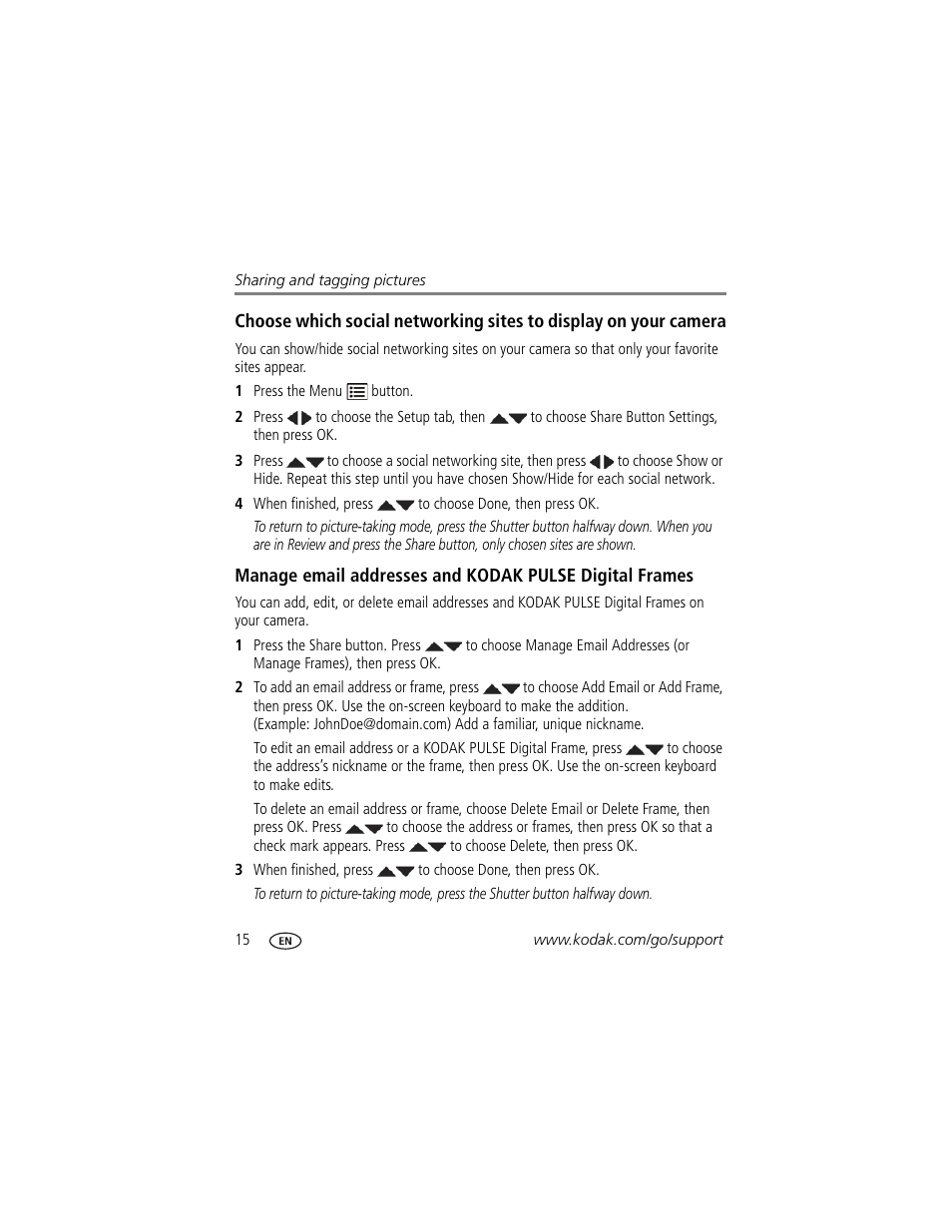 Kodak C1530 User Manual | Page 22 / 65