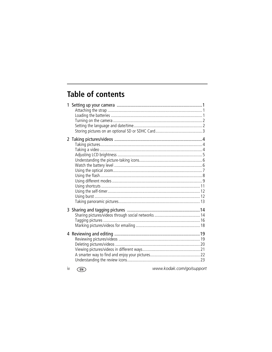 Kodak C1530 User Manual | Page 6 / 65