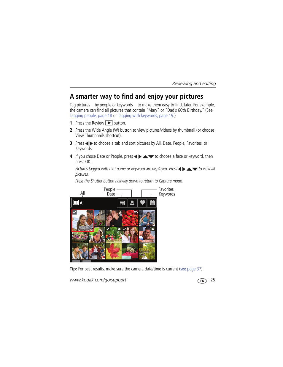 A smarter way to find and enjoy your pictures | Kodak M590 User Manual | Page 31 / 67