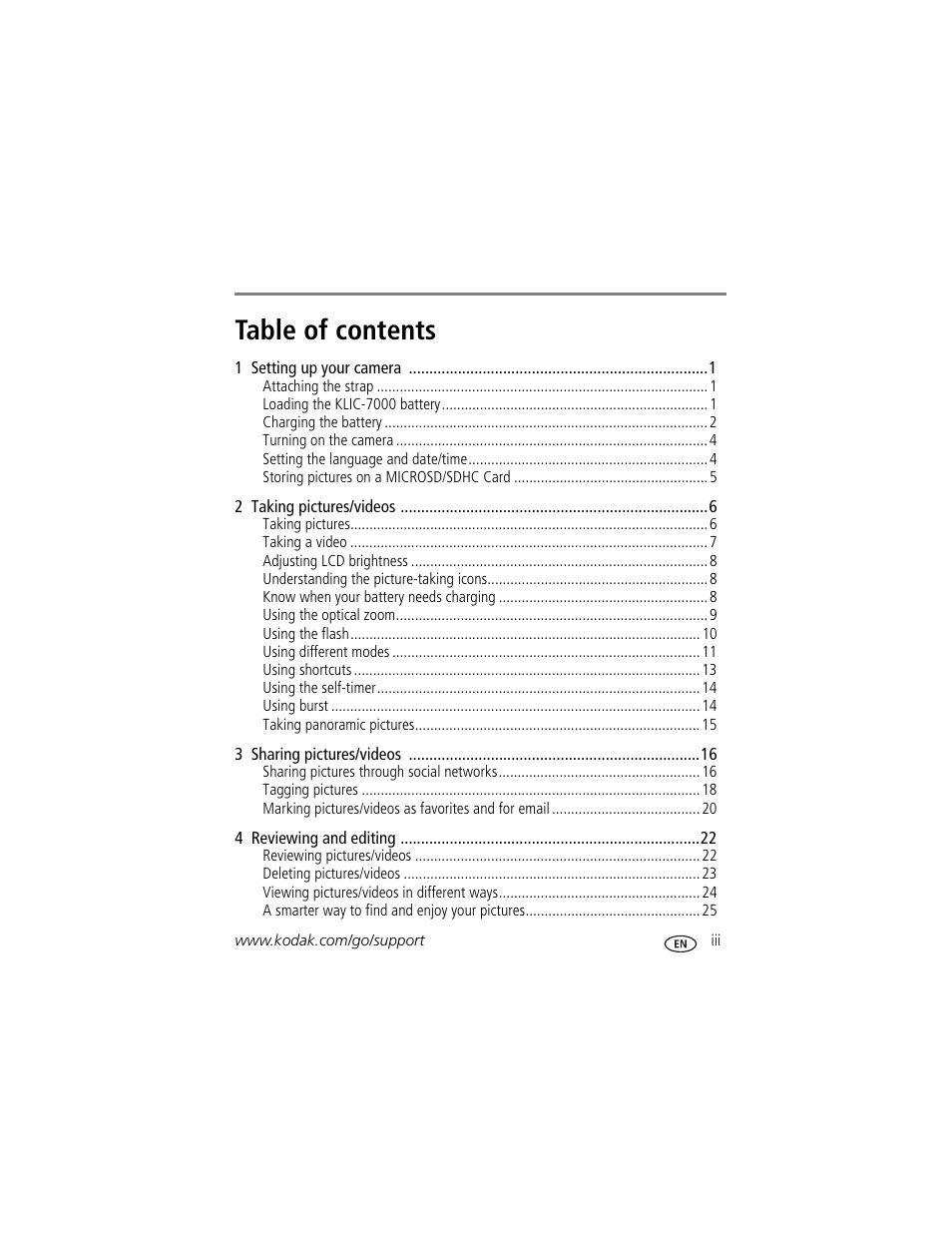 Kodak M590 User Manual | Page 5 / 67