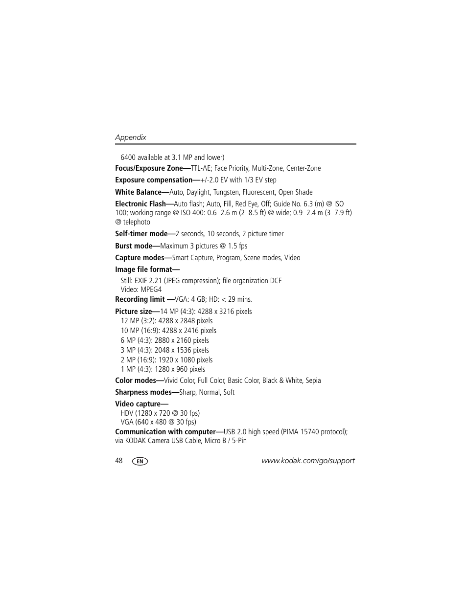 Kodak M590 User Manual | Page 54 / 67