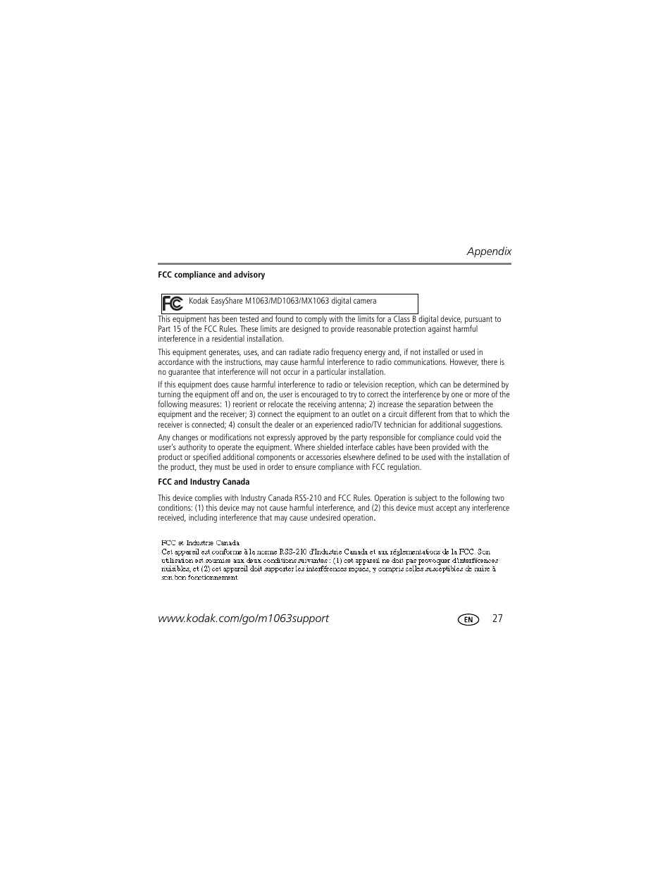 Kodak MD1063 User Manual | Page 27 / 29