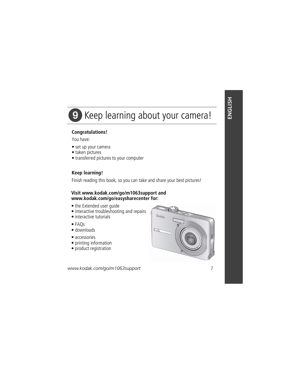 Keep learning about your camera | Kodak MD1063 User Manual | Page 7 / 29
