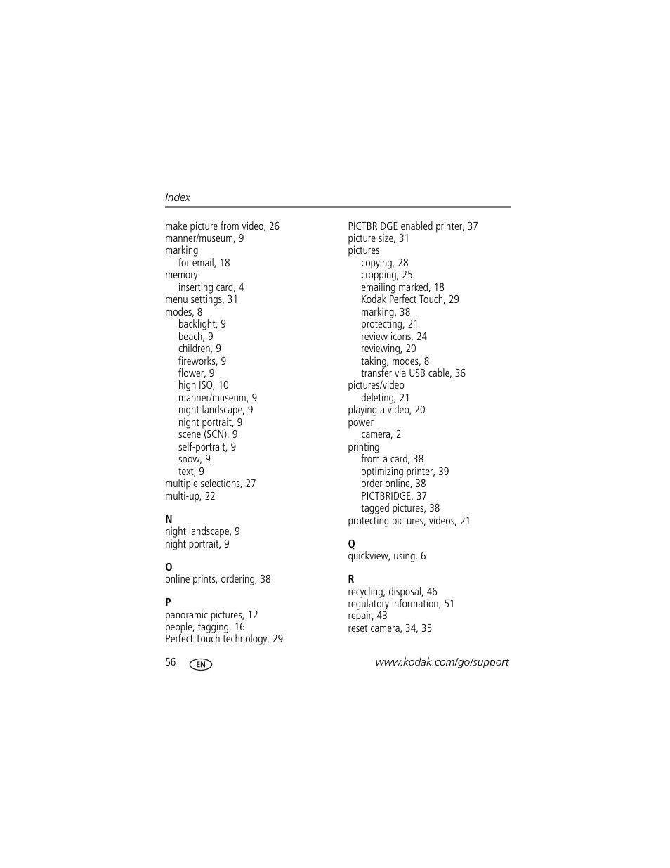 Kodak CD83 User Manual | Page 62 / 64