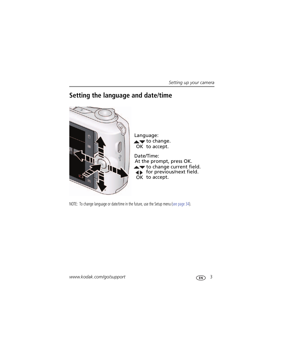 Setting the language and date/time | Kodak CD83 User Manual | Page 9 / 64