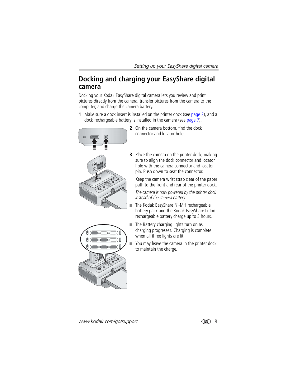 Docking and charging your easyshare digital camera | Kodak Printer Dock Plus User Manual | Page 15 / 66