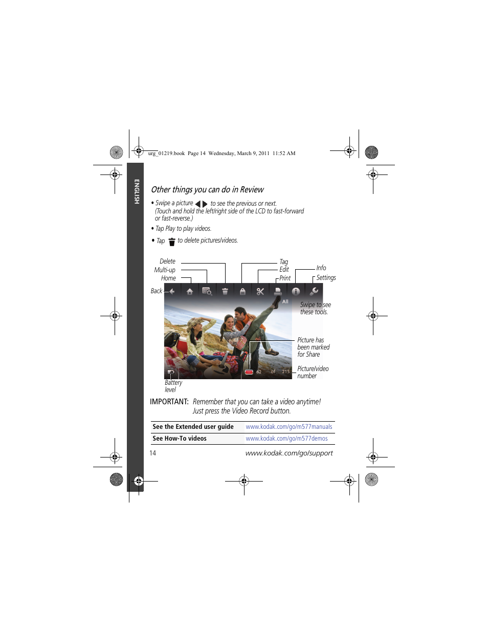 Kodak TOUCH M577 User Manual | Page 14 / 28