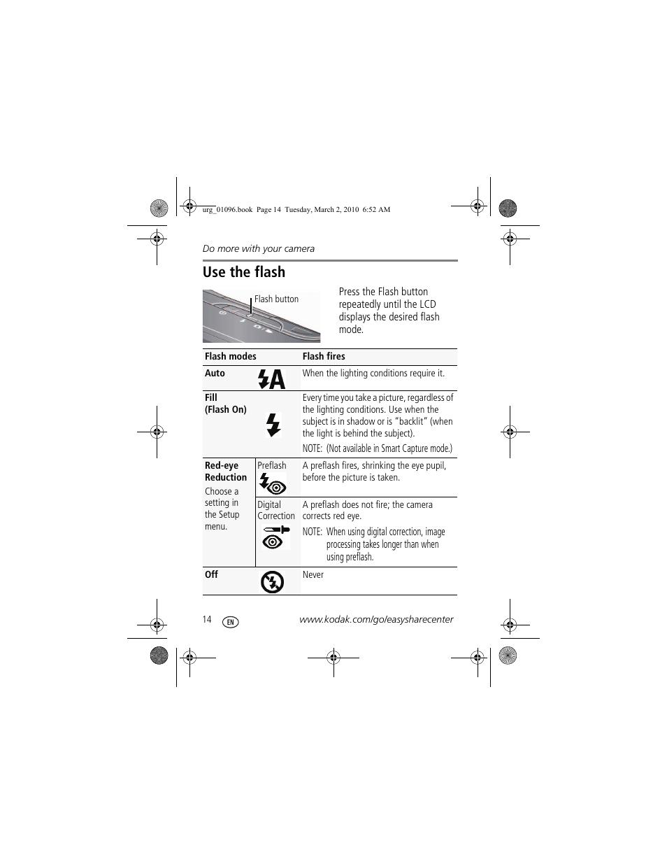 Use the flash | Kodak M530 User Manual | Page 14 / 29