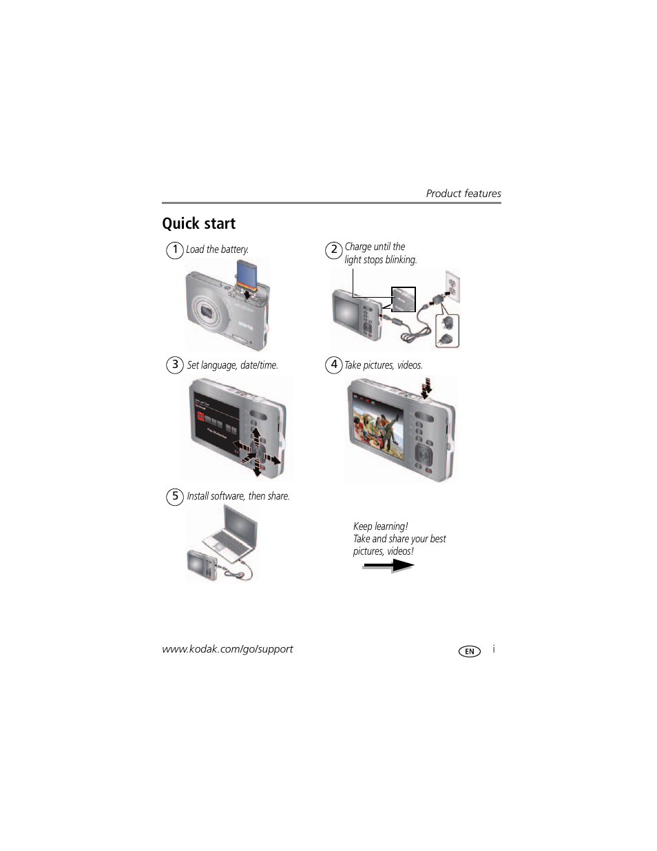 Quick start | Kodak M522 User Manual | Page 3 / 68