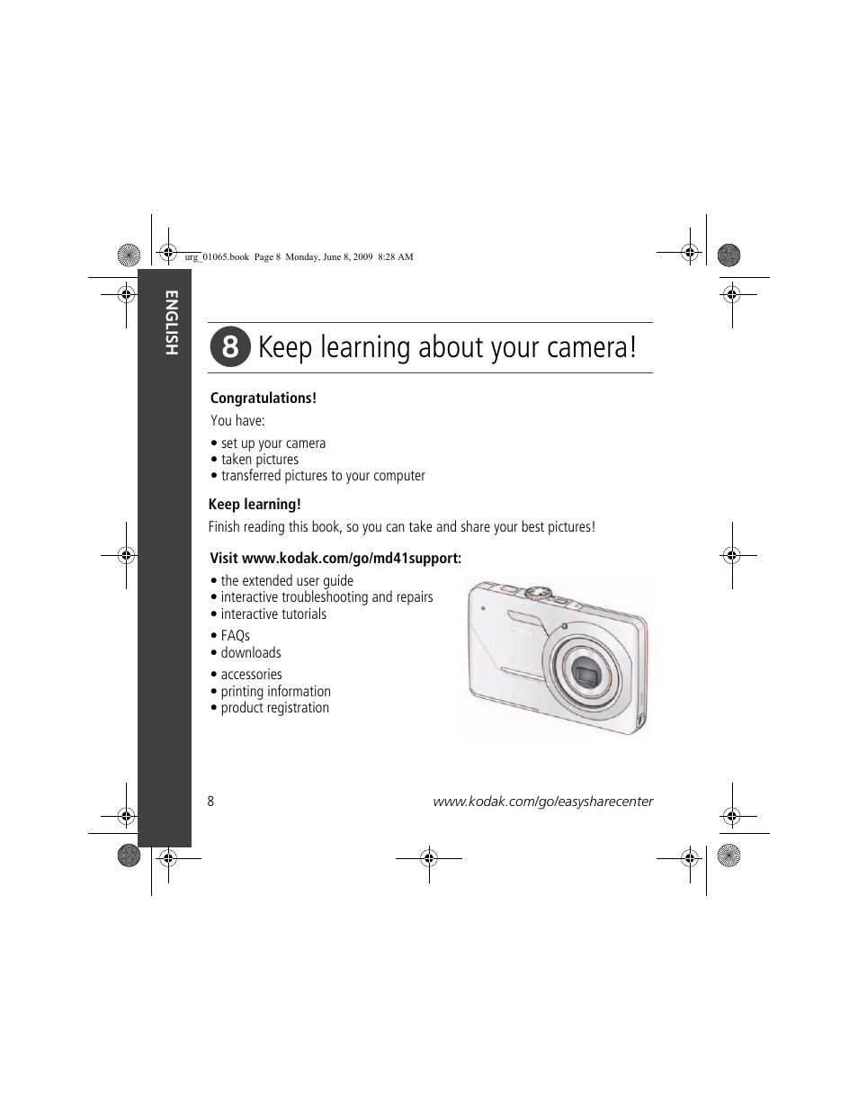 Keep learning about your camera | Kodak MD41 User Manual | Page 8 / 23