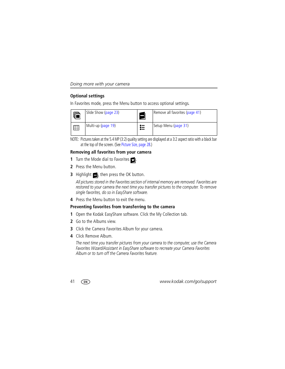 Removing all favorites from your camera | Kodak Z760 User Manual | Page 48 / 79