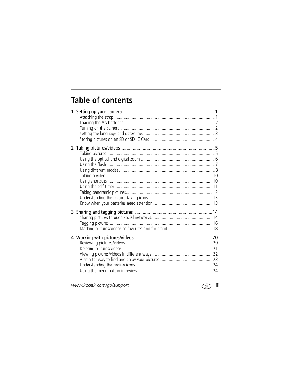 Kodak C183 User Manual | Page 5 / 64