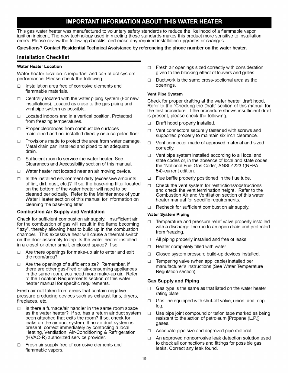 A.O. Smith Water Heater User Manual | Page 19 / 36