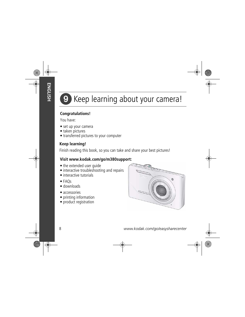 Keep learning about your camera | Kodak M380 User Manual | Page 8 / 27